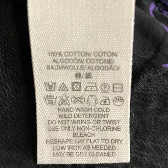 Free People Sweet Escape Floral Button Down Cropped Blouse Black Multi color Sm - Picture 9 of 14